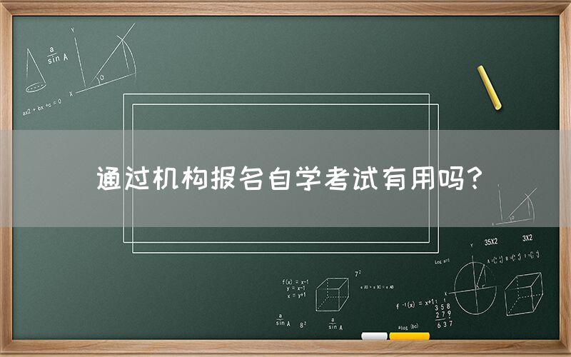 通过机构报名自学考试有用吗？