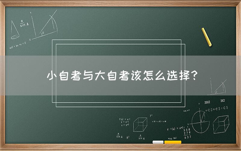 小自考与大自考该怎么选择？