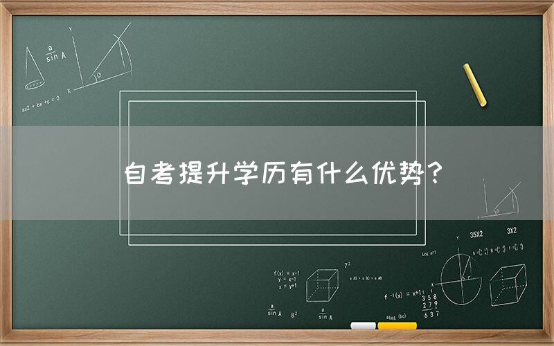 自考提升学历有什么优势？(图1)