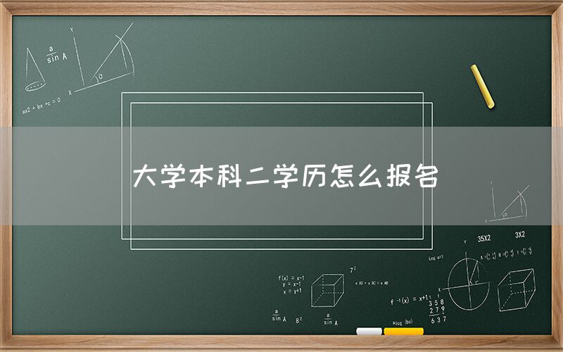 大学本科二学历怎么报名