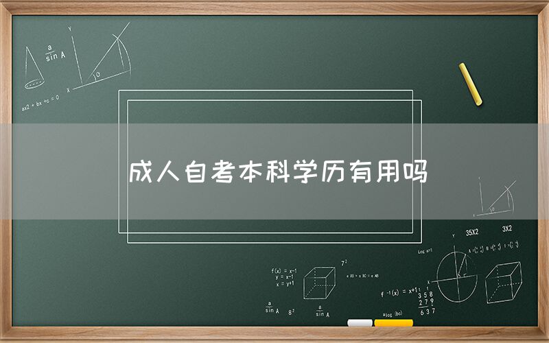 成人自考本科学历有用吗