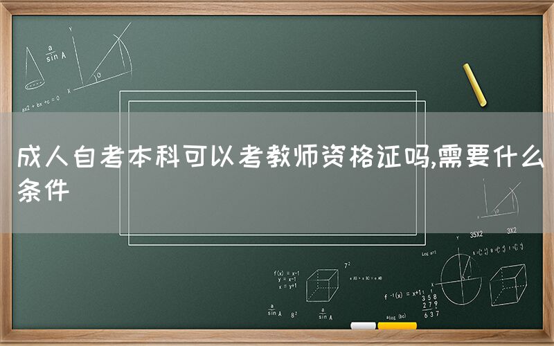 成人自考本科可以考教师资格证吗,需要什么条件(图1)