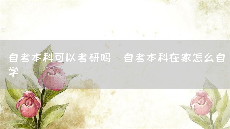 自考本科可以考研吗(自考本科在家怎么自学)(图1)