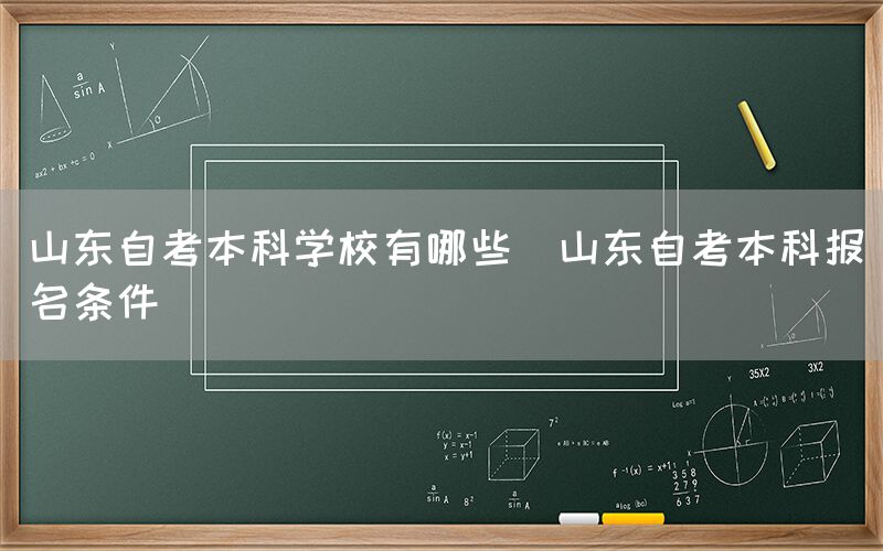 山东自考本科学校有哪些(山东自考本科报名条件)(图1)