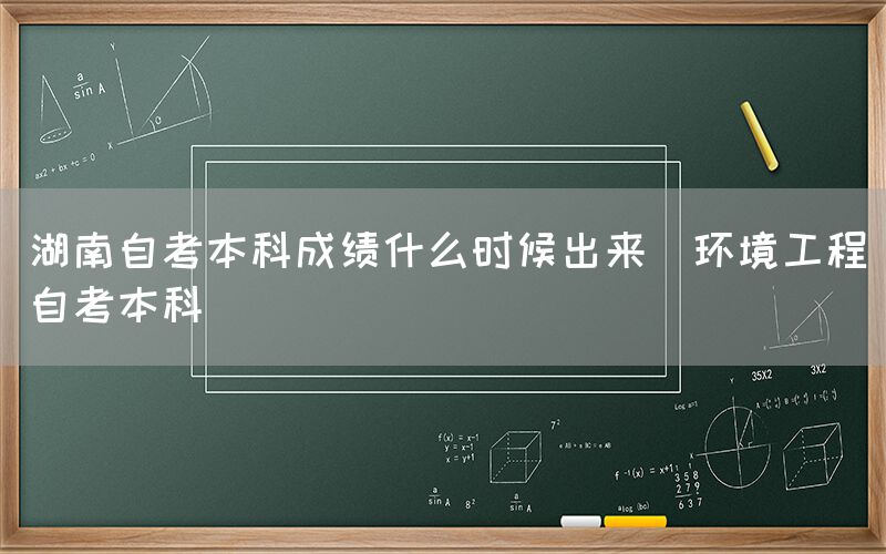 湖南自考本科成绩什么时候出来(环境工程自考本科)(图1)