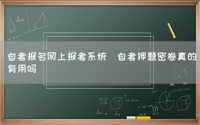 自考报名网上报考系统(自考押题密卷真的有用吗)(图1)